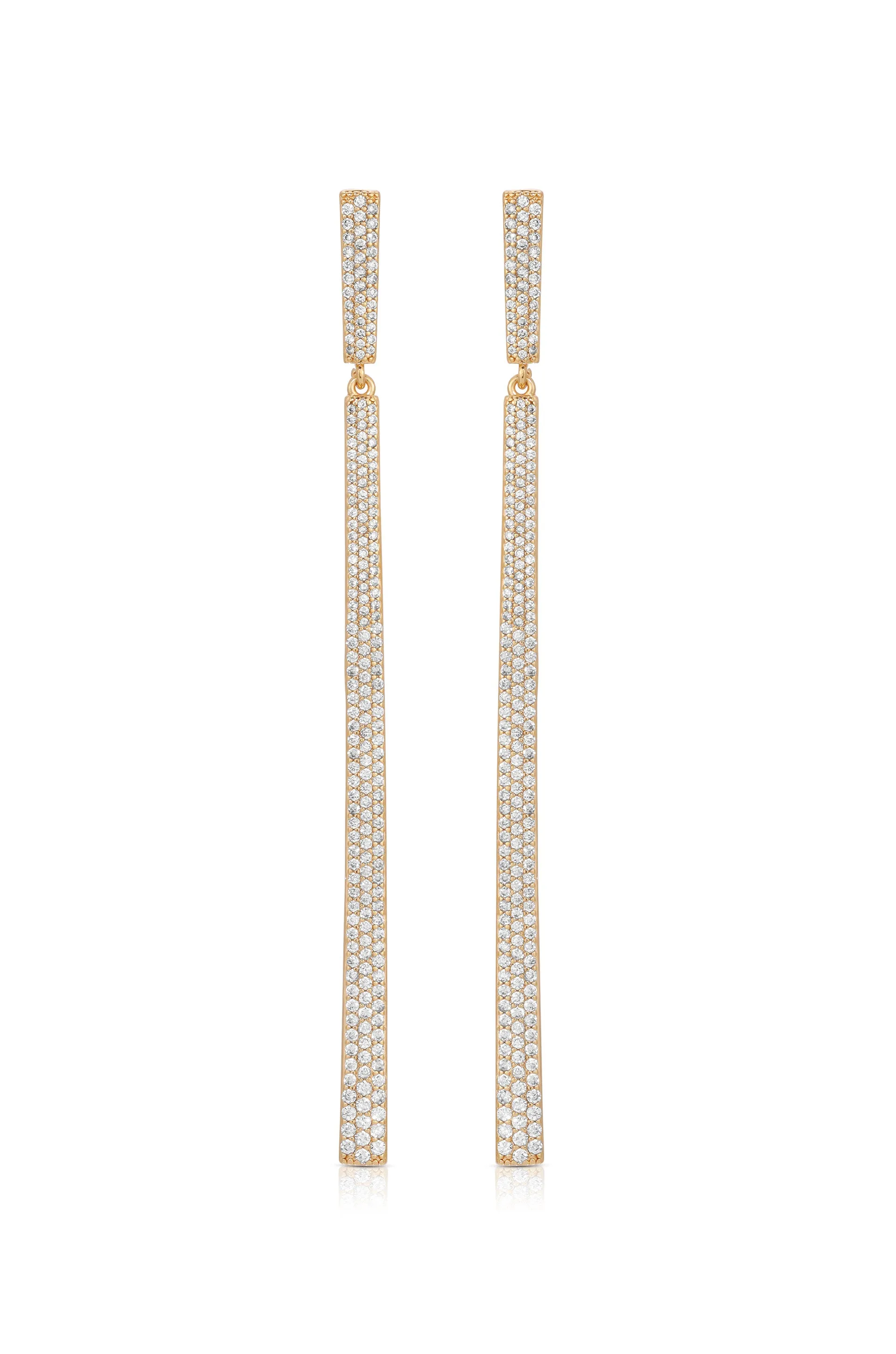 Straight Drop Crystal Dangle Earrings