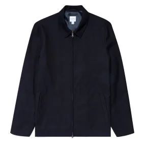 Sunspel Travel Wool Harrington Jacket Navy