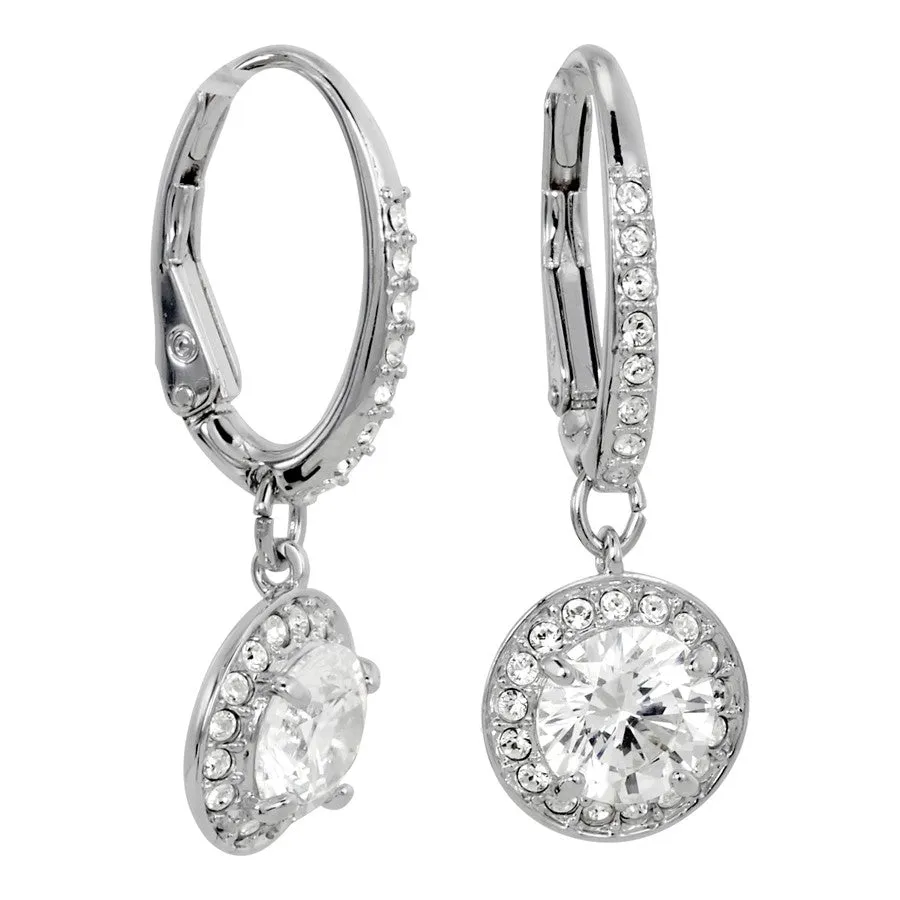 Swarovski Clear Crystal Pierced Drop Earrings ATTRACT LIGHT Rhodium -5142721