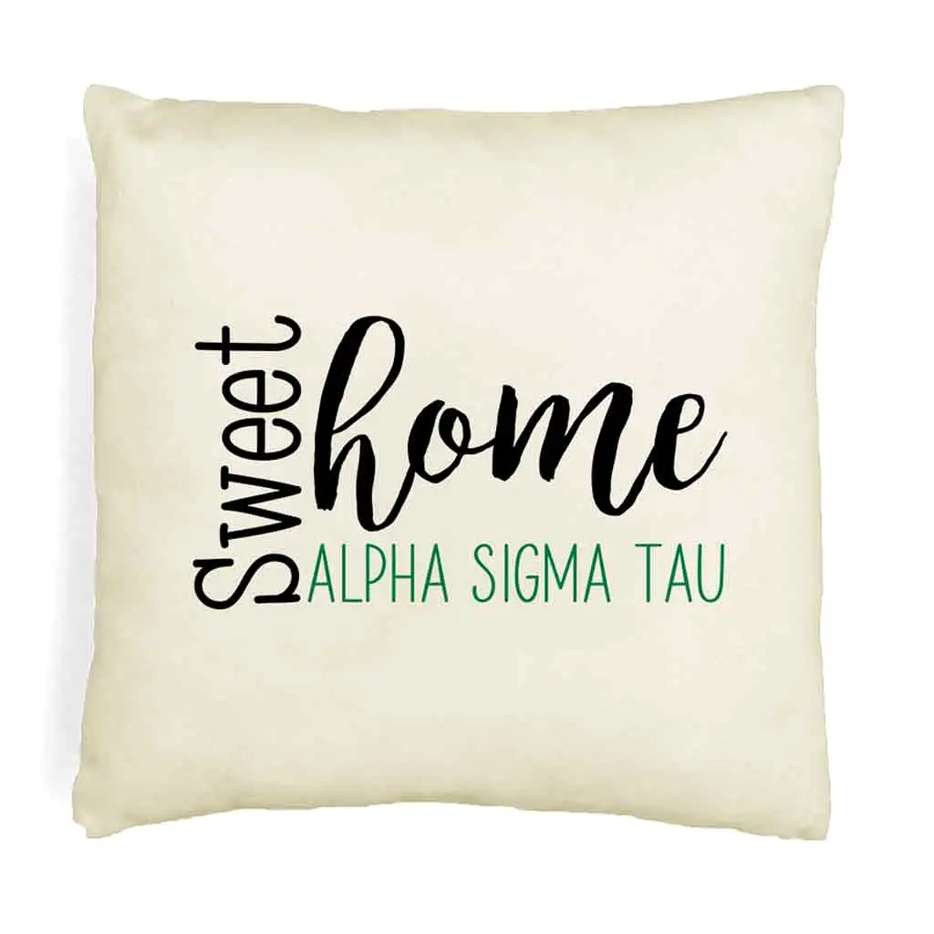 Sweet Home Alpha Sigma Tau Throw Pillow Cover for Sorority Room Decor