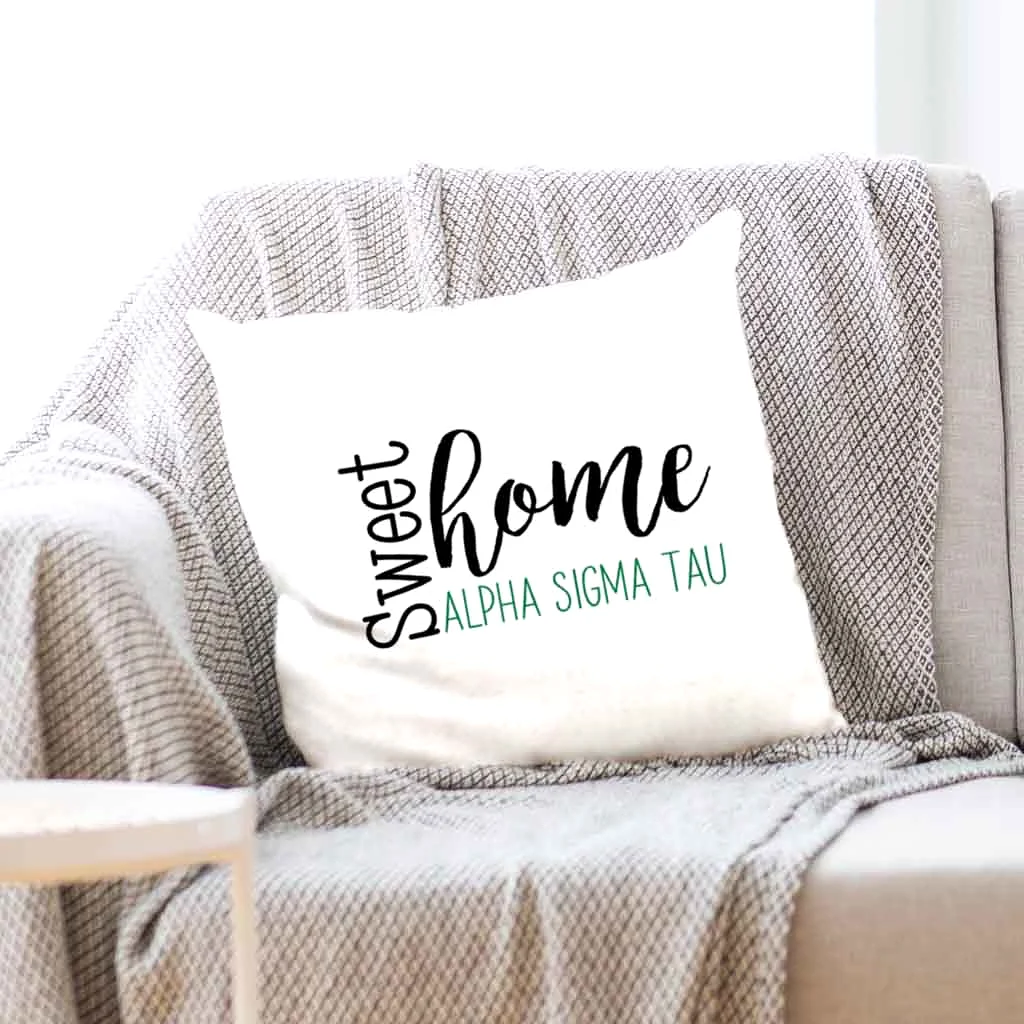 Sweet Home Alpha Sigma Tau Throw Pillow Cover for Sorority Room Decor