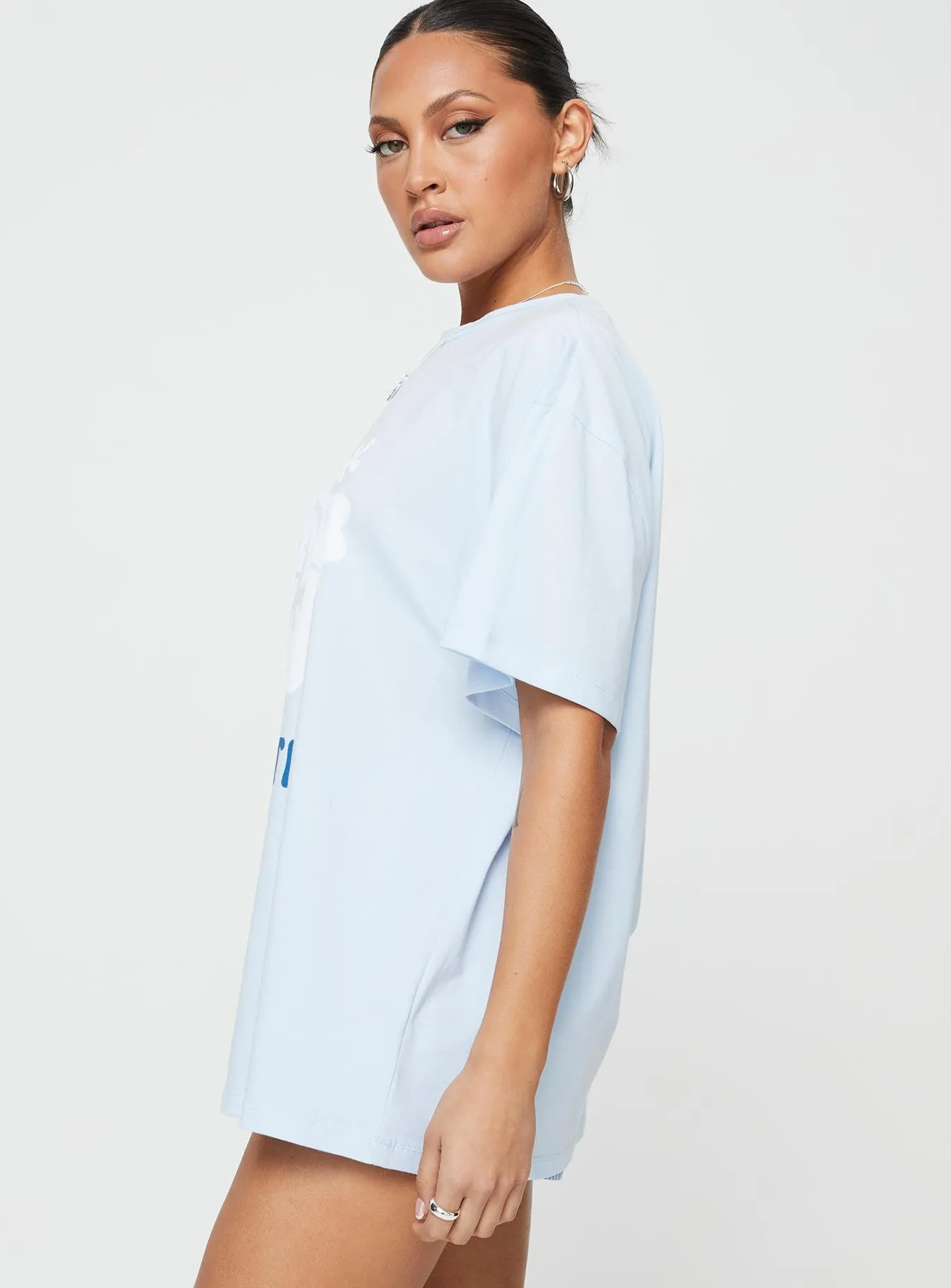 Tahiti Island Oversized Tee Blue