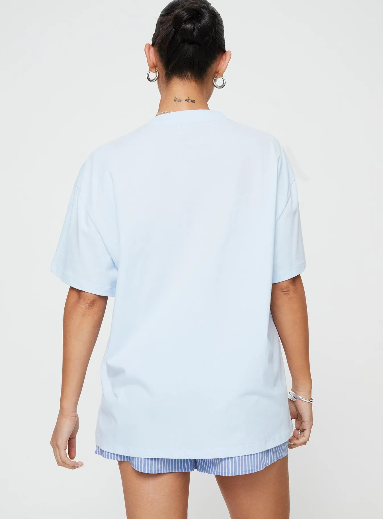 Tahiti Island Oversized Tee Blue