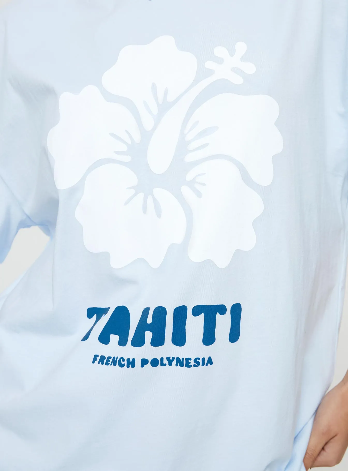 Tahiti Island Oversized Tee Blue