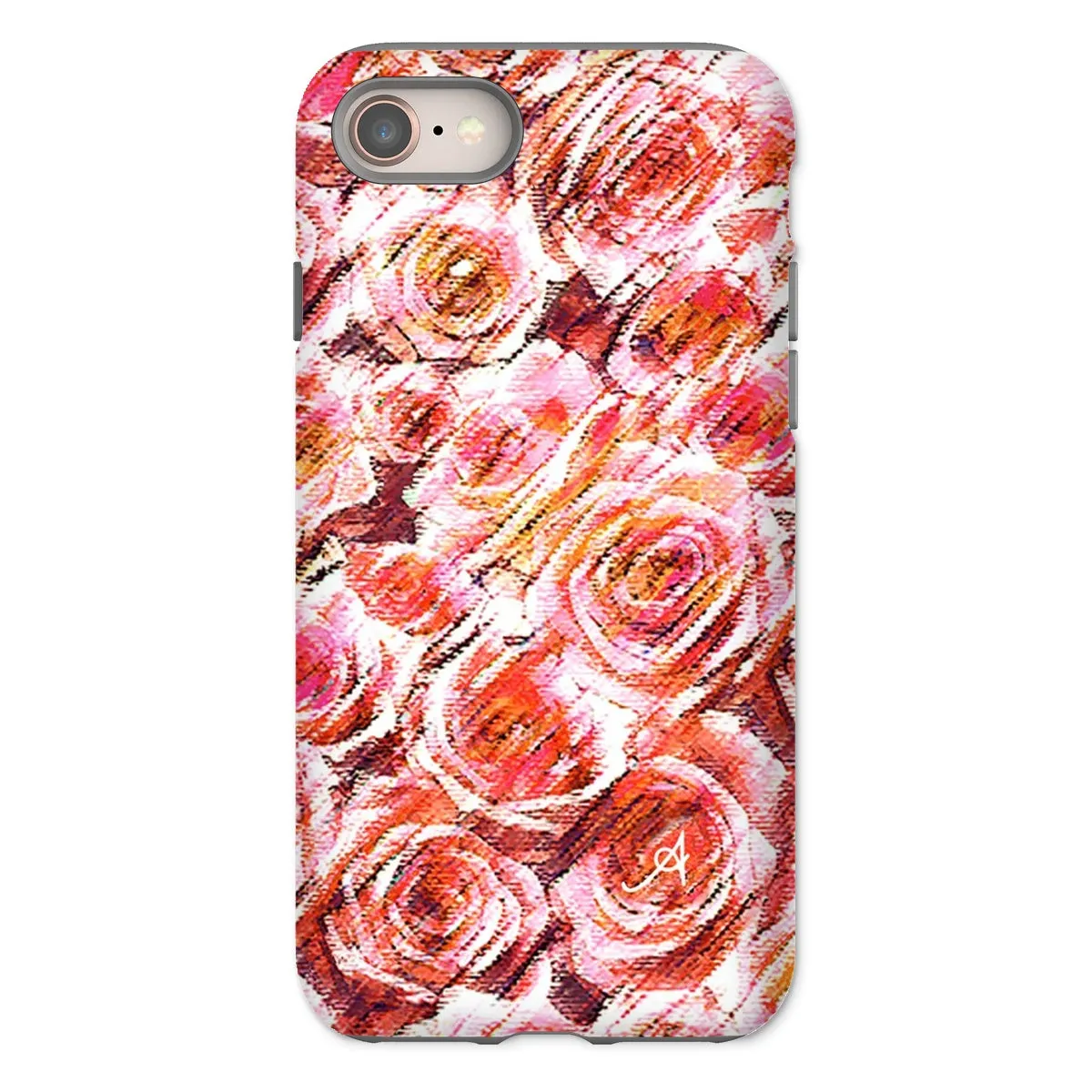 Textured Roses Coral Amanya Design Tough Phone Case