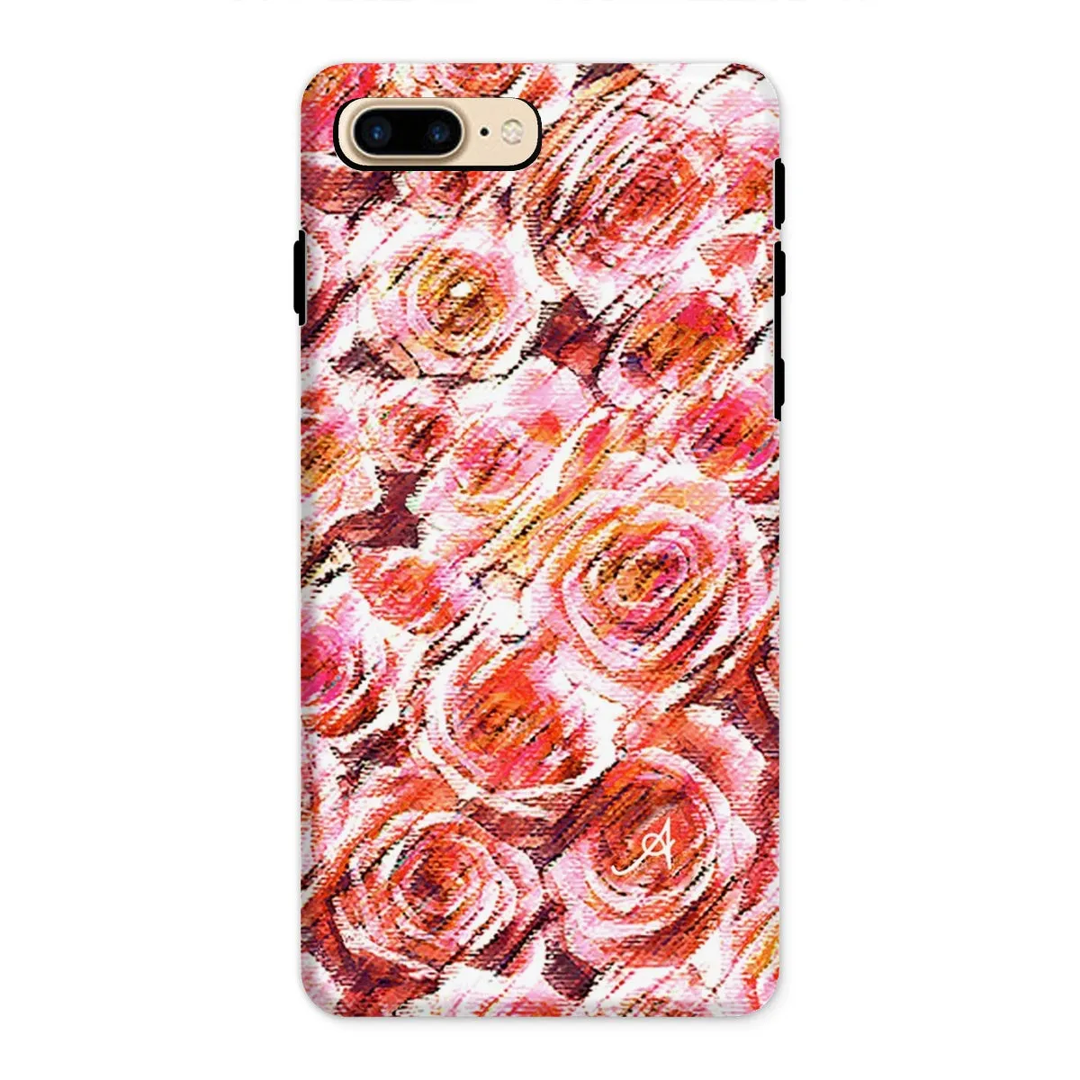 Textured Roses Coral Amanya Design Tough Phone Case