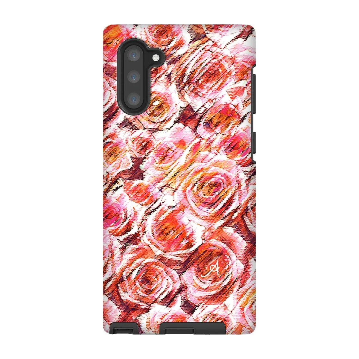 Textured Roses Coral Amanya Design Tough Phone Case