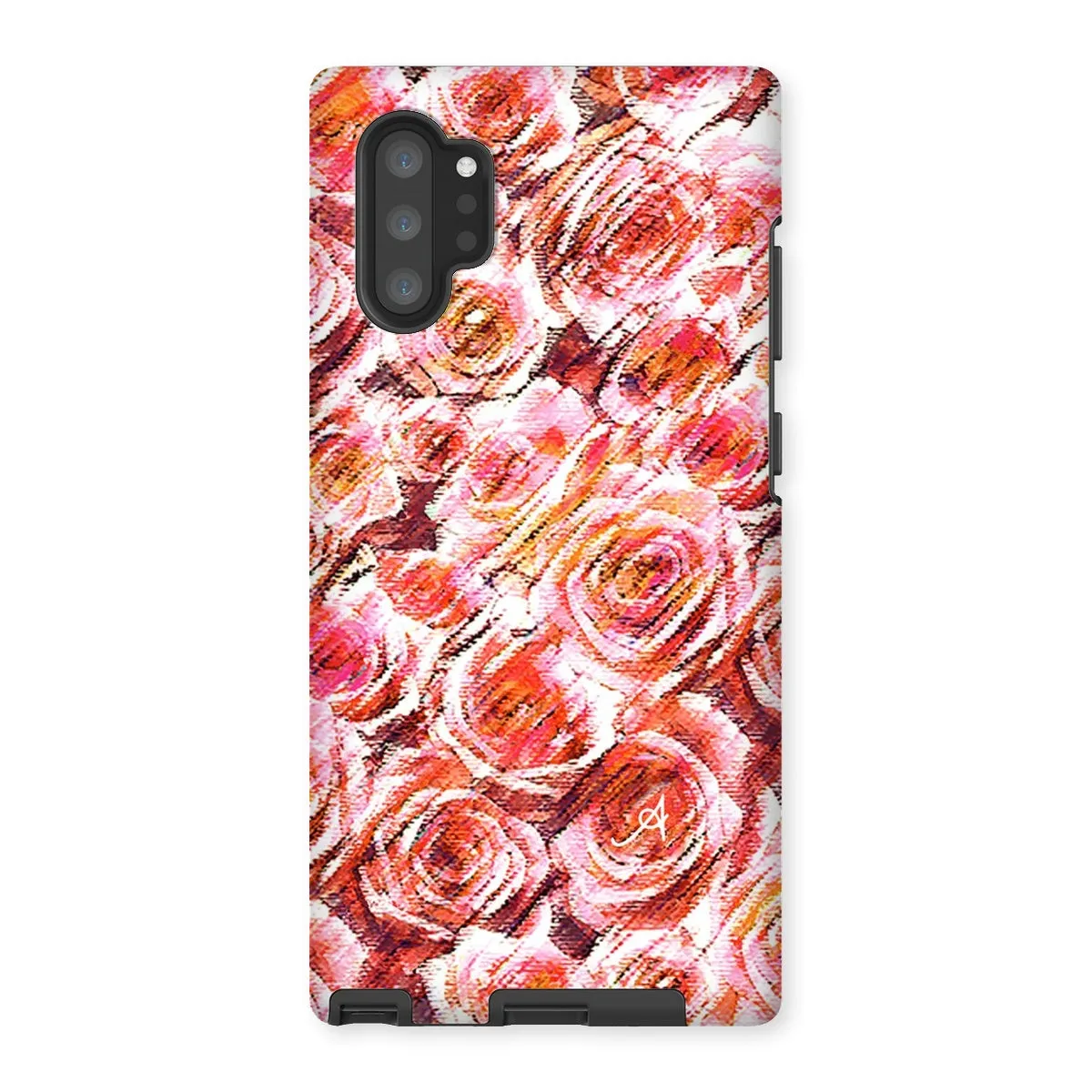 Textured Roses Coral Amanya Design Tough Phone Case