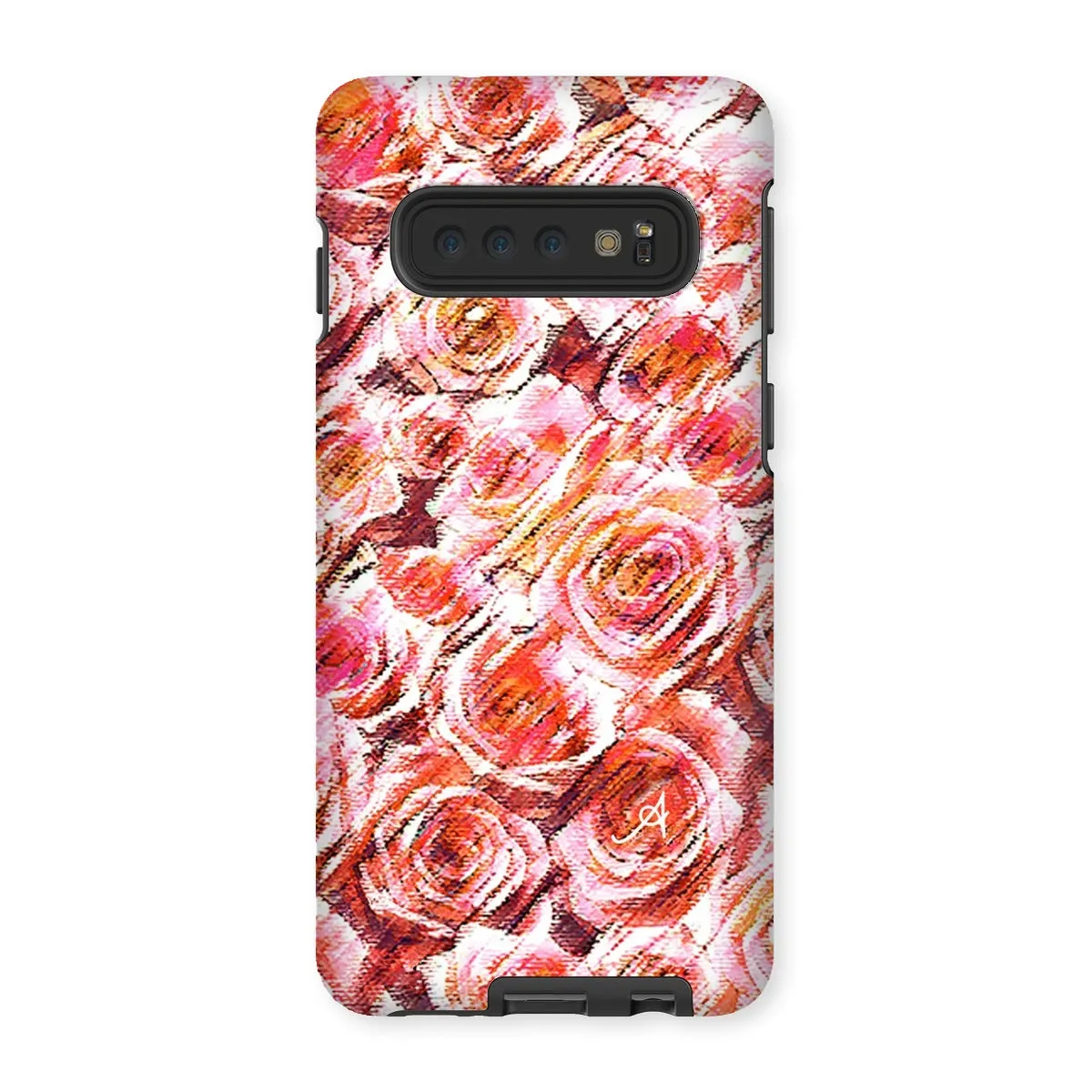 Textured Roses Coral Amanya Design Tough Phone Case