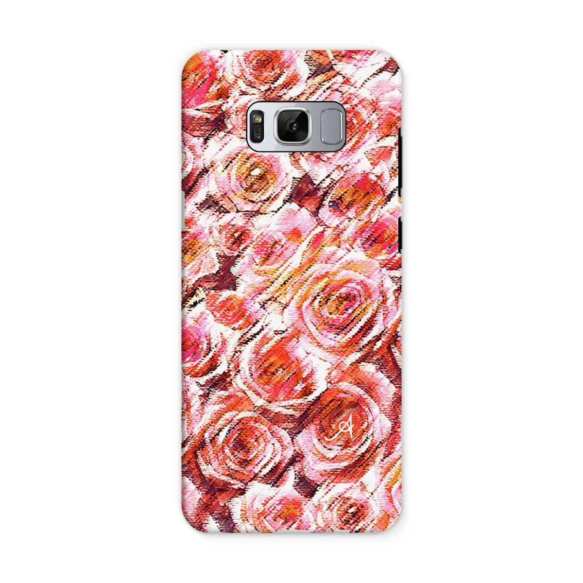 Textured Roses Coral Amanya Design Tough Phone Case