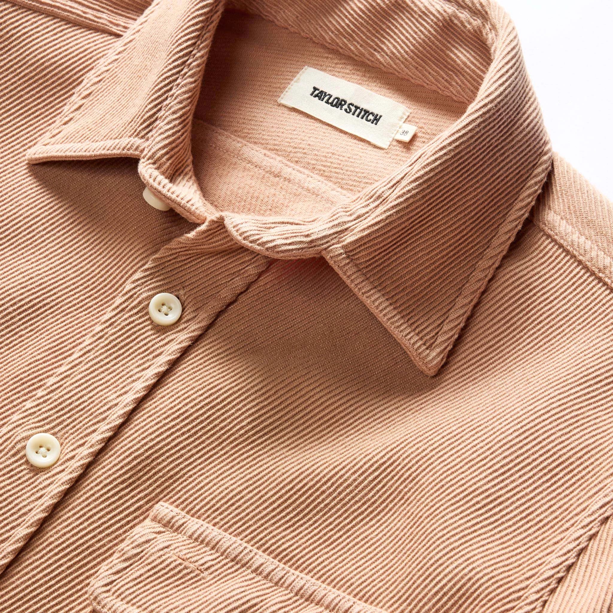 The Ledge Shirt in Dusty Coral Twill