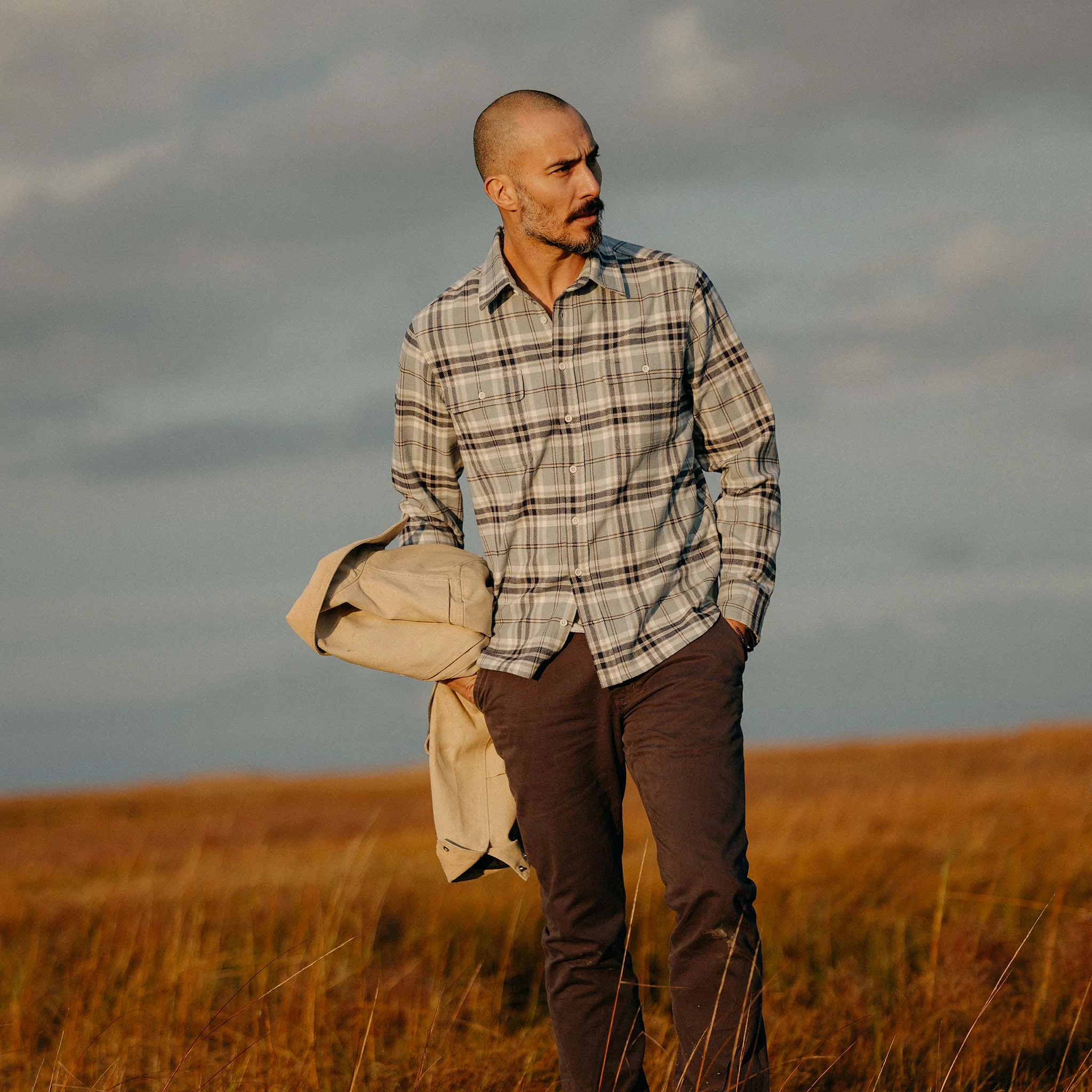 The Ledge Shirt in Faded Blue Plaid