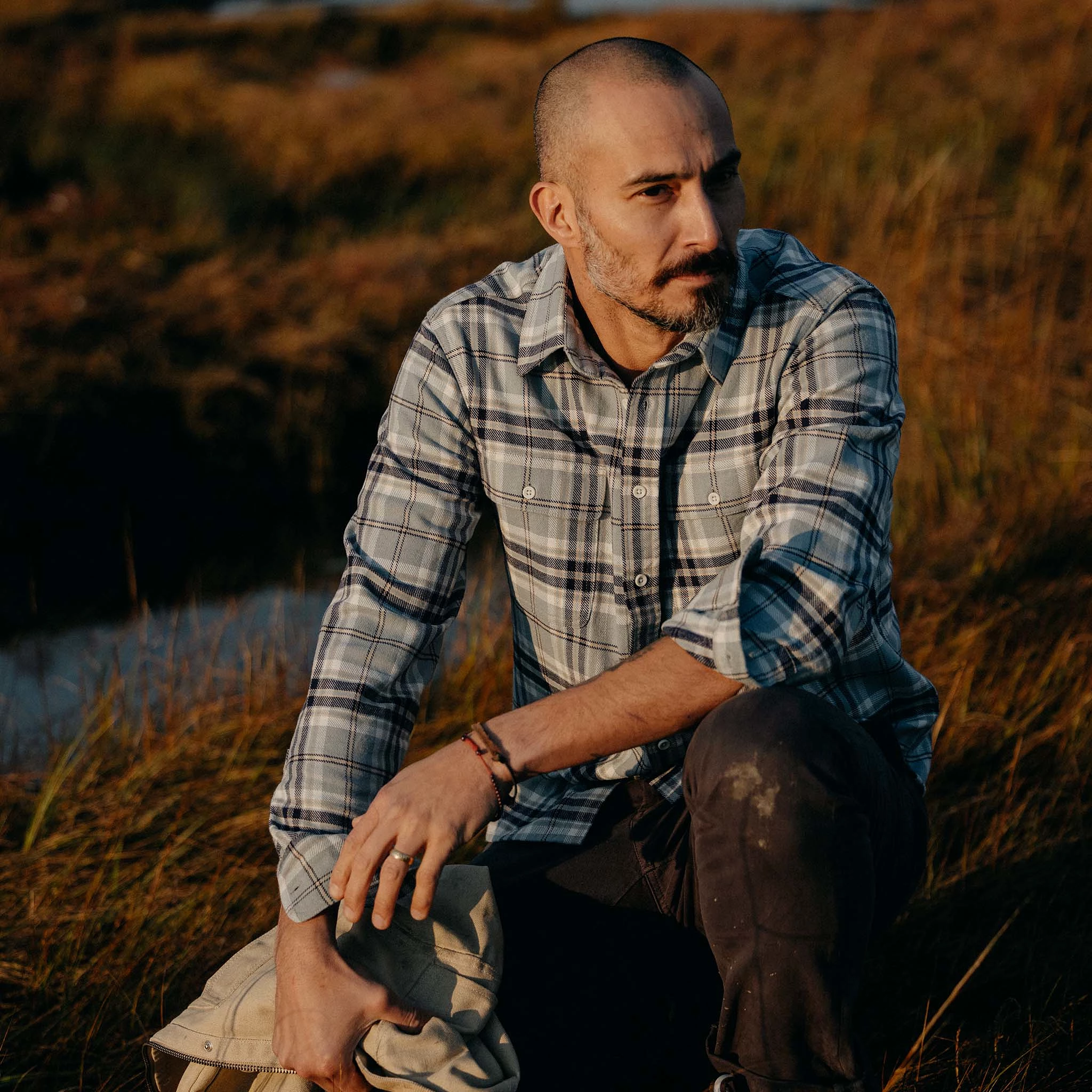 The Ledge Shirt in Faded Blue Plaid