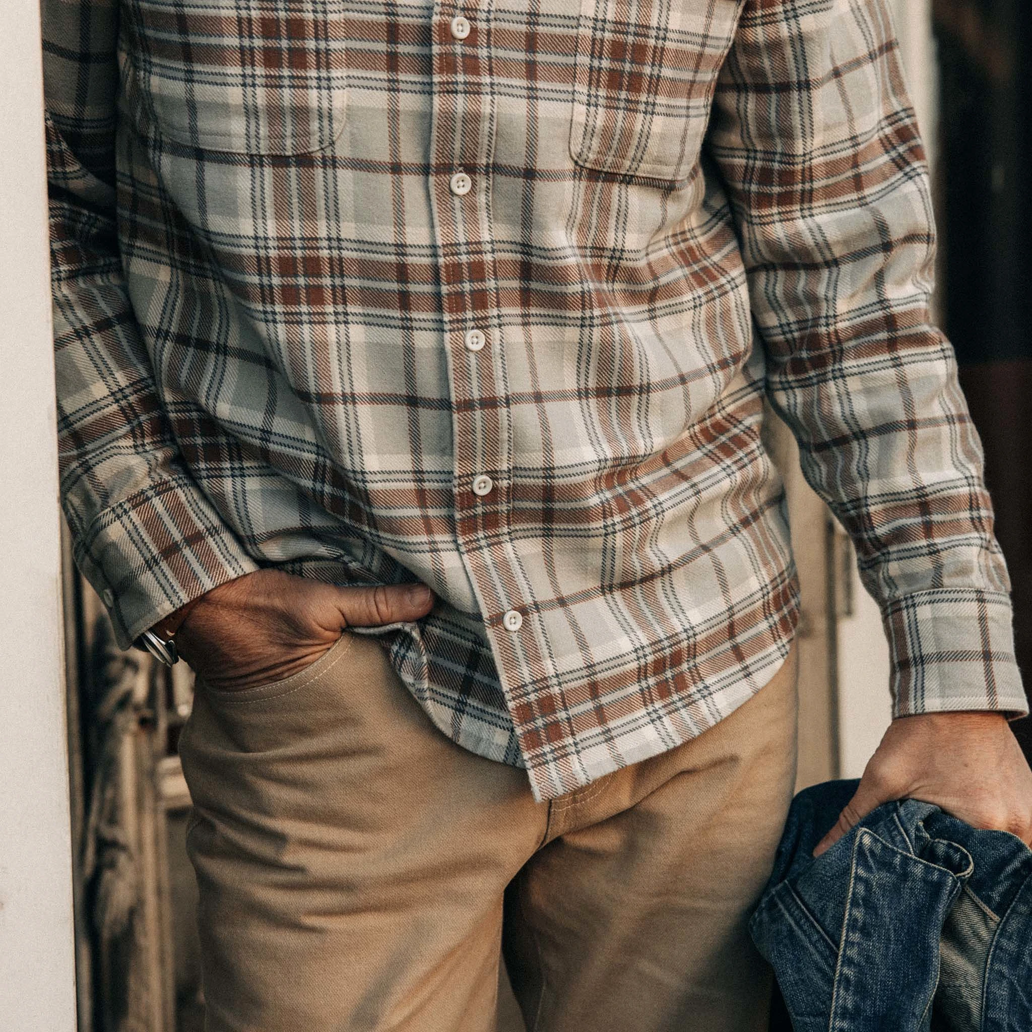 The Ledge Shirt in Redwood Plaid