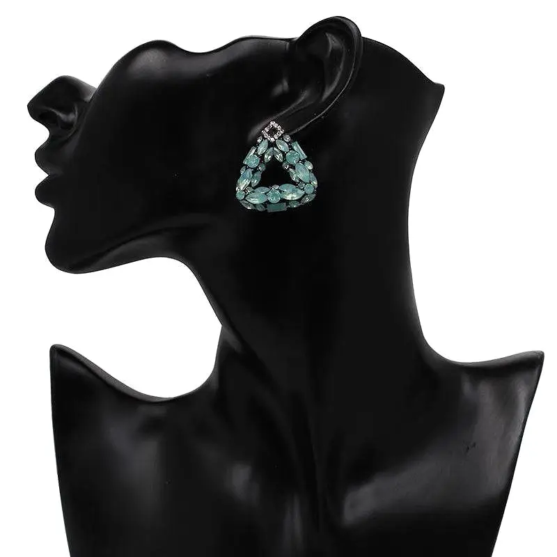 Triangle Crystal Mini Drop Earrings