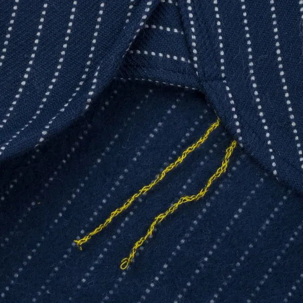 Ultra Heavy Flannel Chalk Stripe Work Shirt - Navy