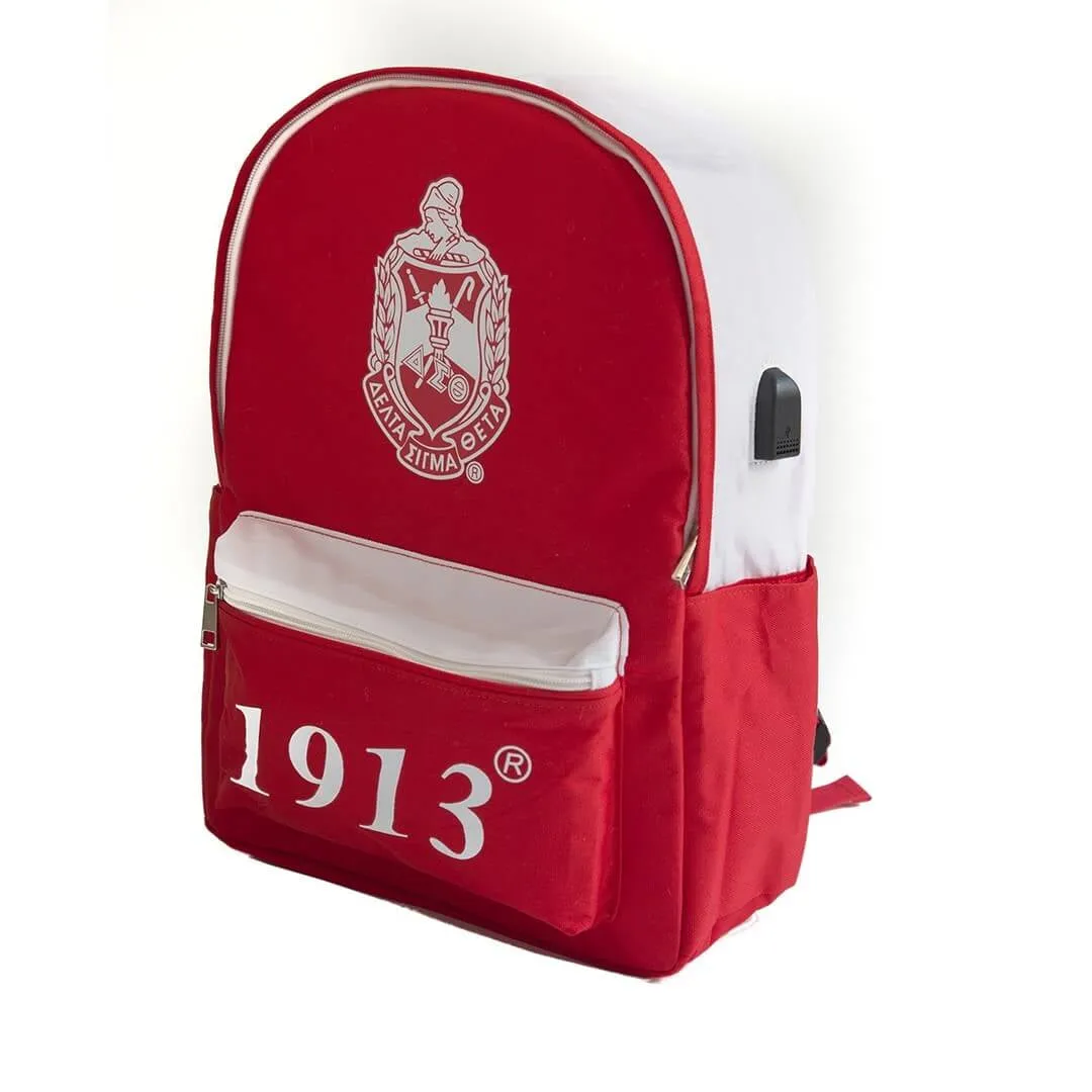 USB Port Book bag -Delta Sigma Theta