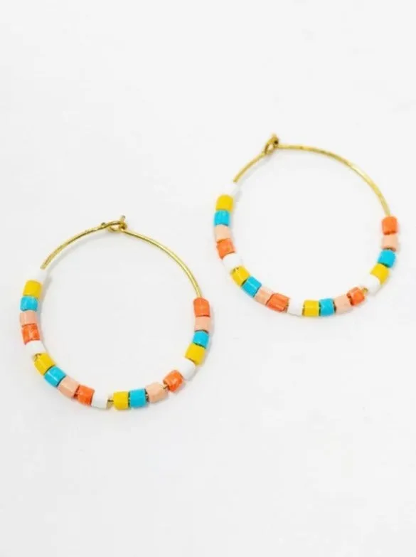 Victoria Beaded Hoops