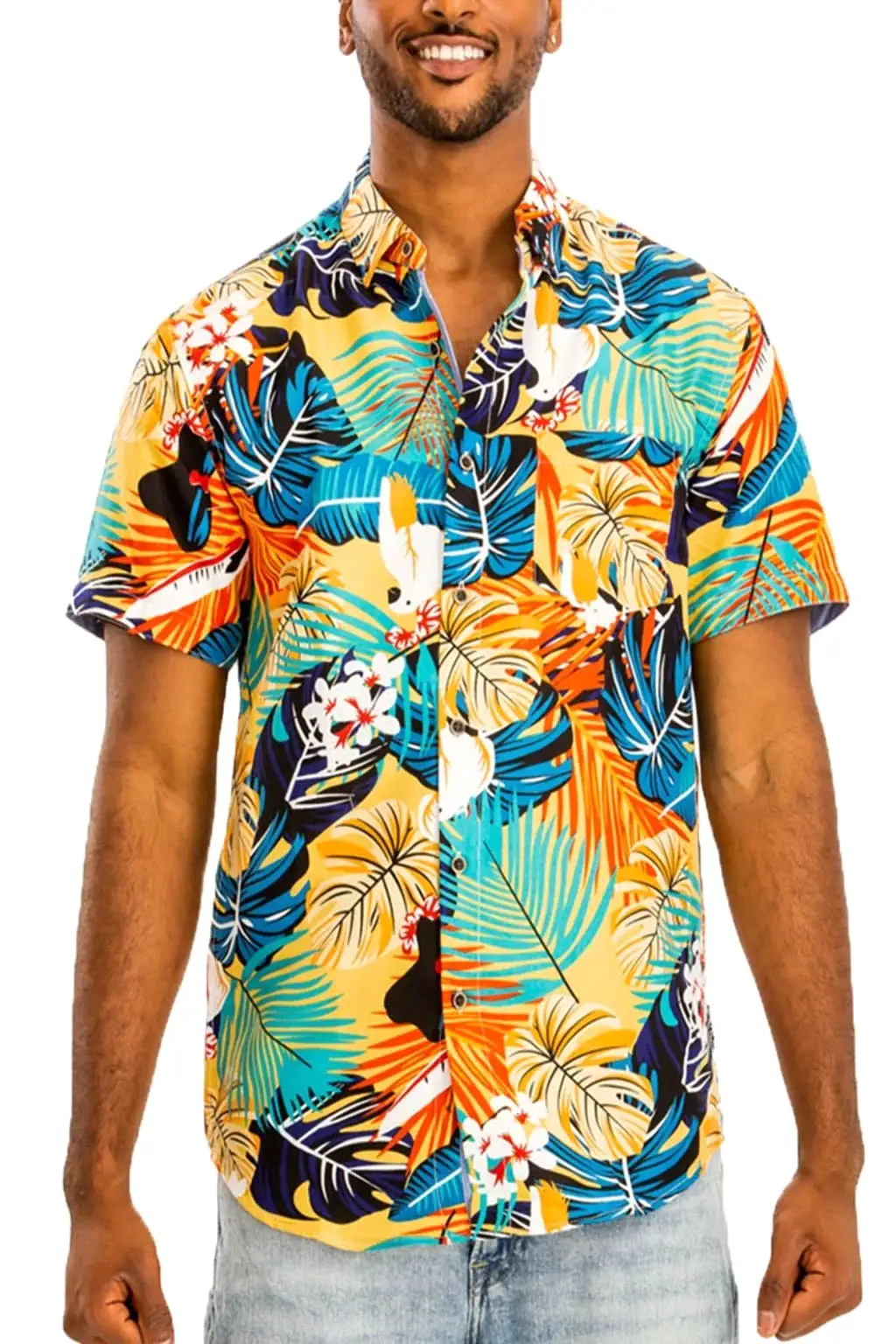 Weiv Hawaiian Print Button Down Shirts