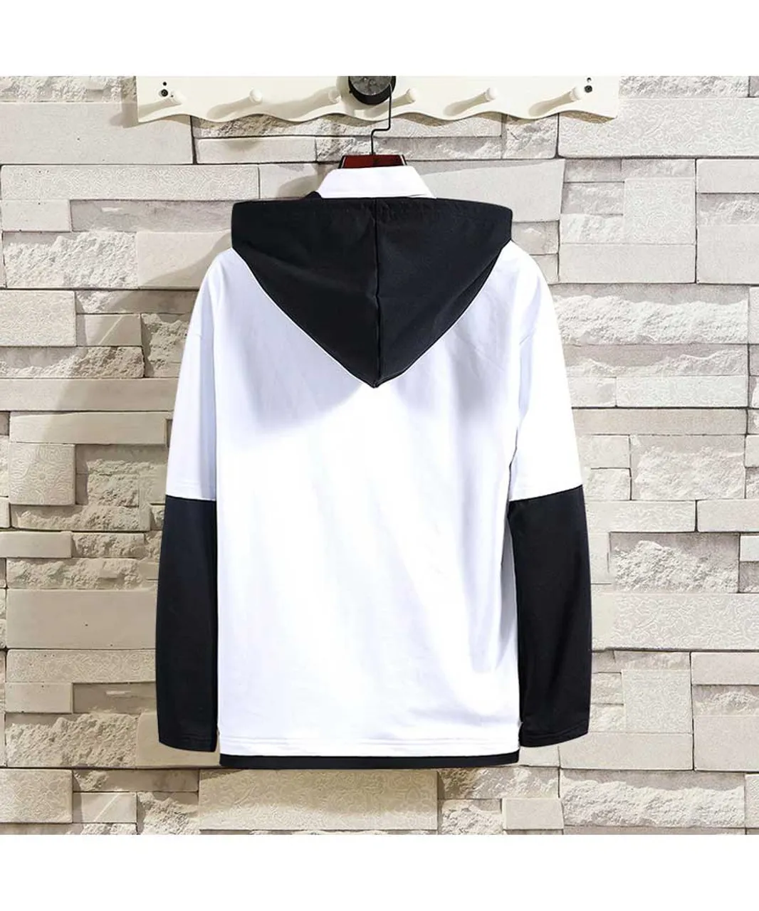 White long sleeve print pull over hoodies mix color