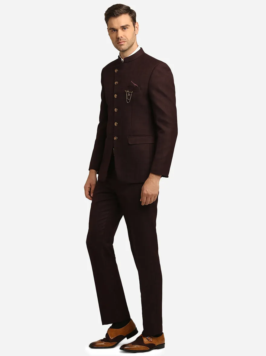 Wine Jodhpuri Suit | JadeBlue