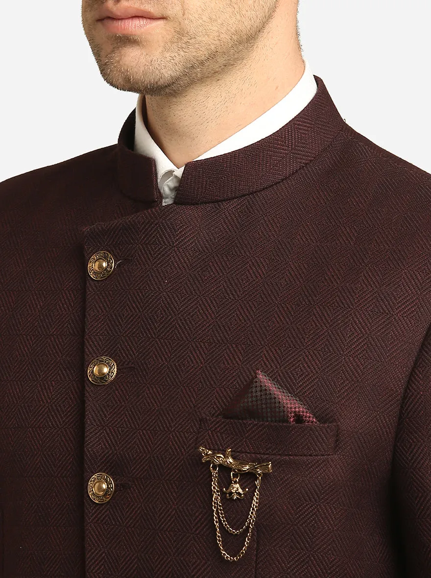 Wine Jodhpuri Suit | JadeBlue