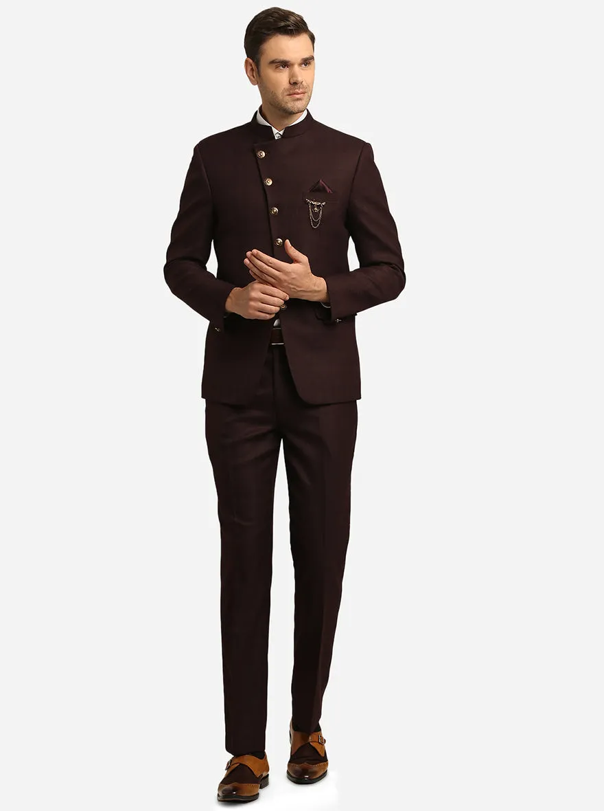 Wine Jodhpuri Suit | JadeBlue