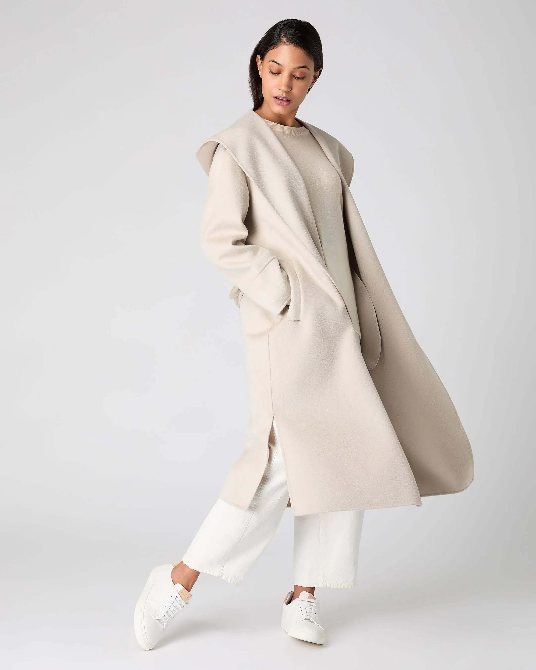 Women's Cashmere Robe Coat Cream