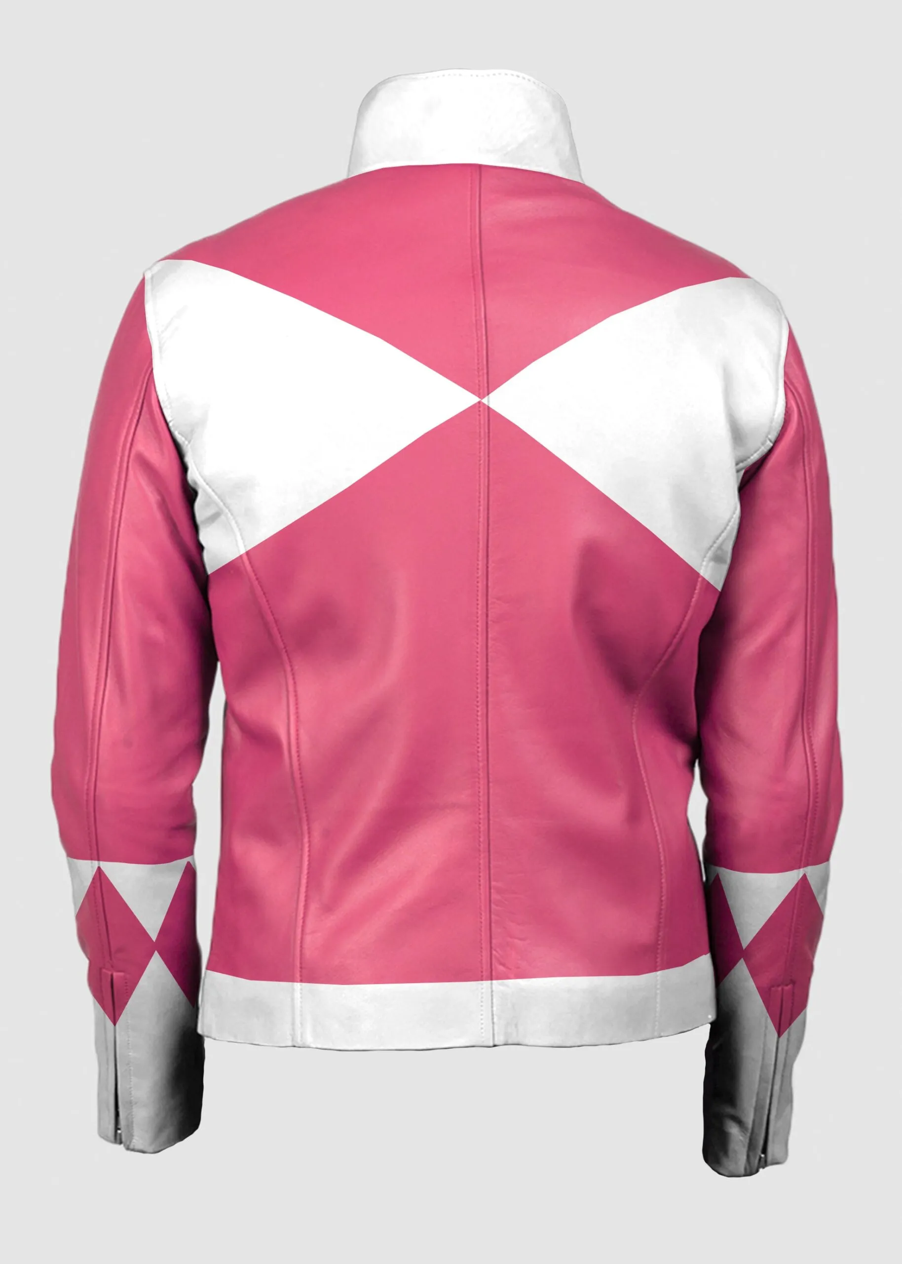 Womens Power Rangers Classic Leather Jacket - Pink