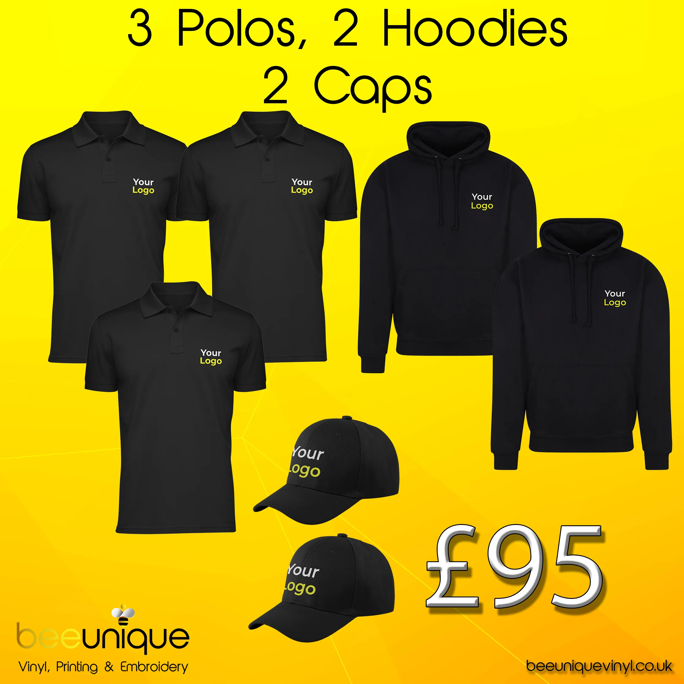 Workwear Bundle 9 | Bee Unique | Polos And Hoodies