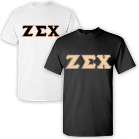 Zeta Sigma Chi Lettered T-Shirt, 2-Pack Bundle Deal - G500 (2) - TWILL